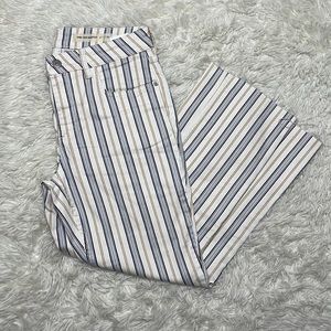 Anthropologie Striped Boot Cut Pants - Blue, Black, Cream